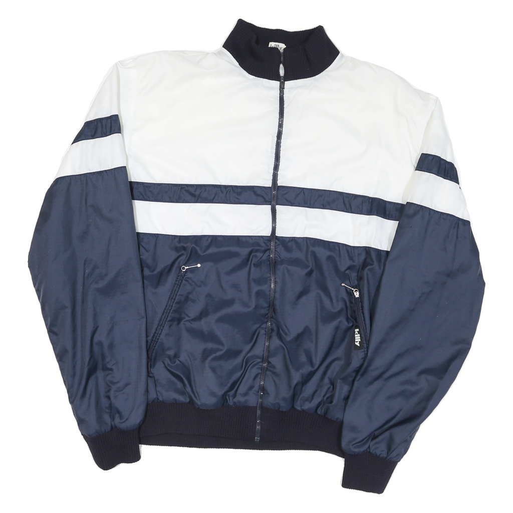 KILLY Mens Blue & White Zip Jacket M Polyester Blend Colourblock Casual