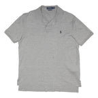 POLO RALPH LAUREN Mens Grey Short Sleeve Plain L Cotton Blend Polo Shirt