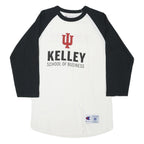 CHAMPION Mens White & Black Kelley School Of Business Baseball Style M Long