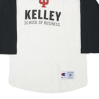 CHAMPION Mens White & Black Kelley School Of Business Baseball Style M Long