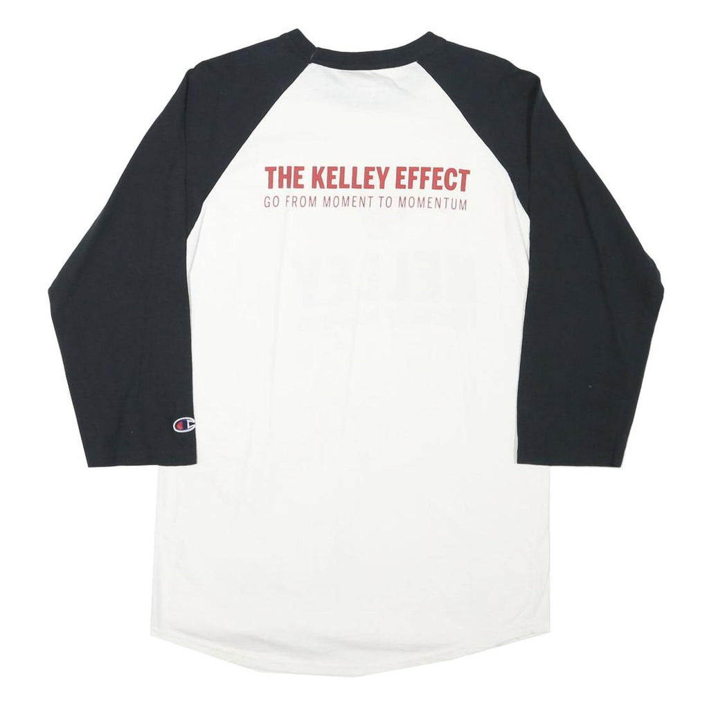 CHAMPION Mens White & Black Kelley School Of Business Baseball Style M Long