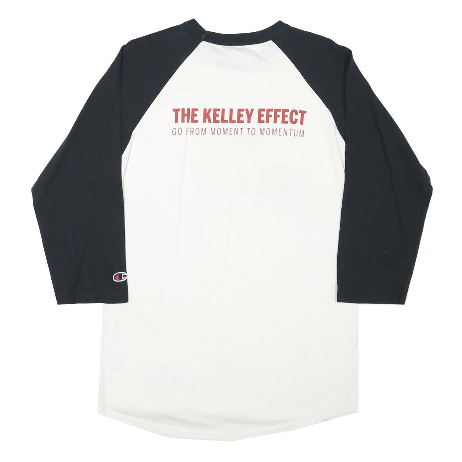 CHAMPION Mens White & Black Kelley School Of Business Baseball Style M Long