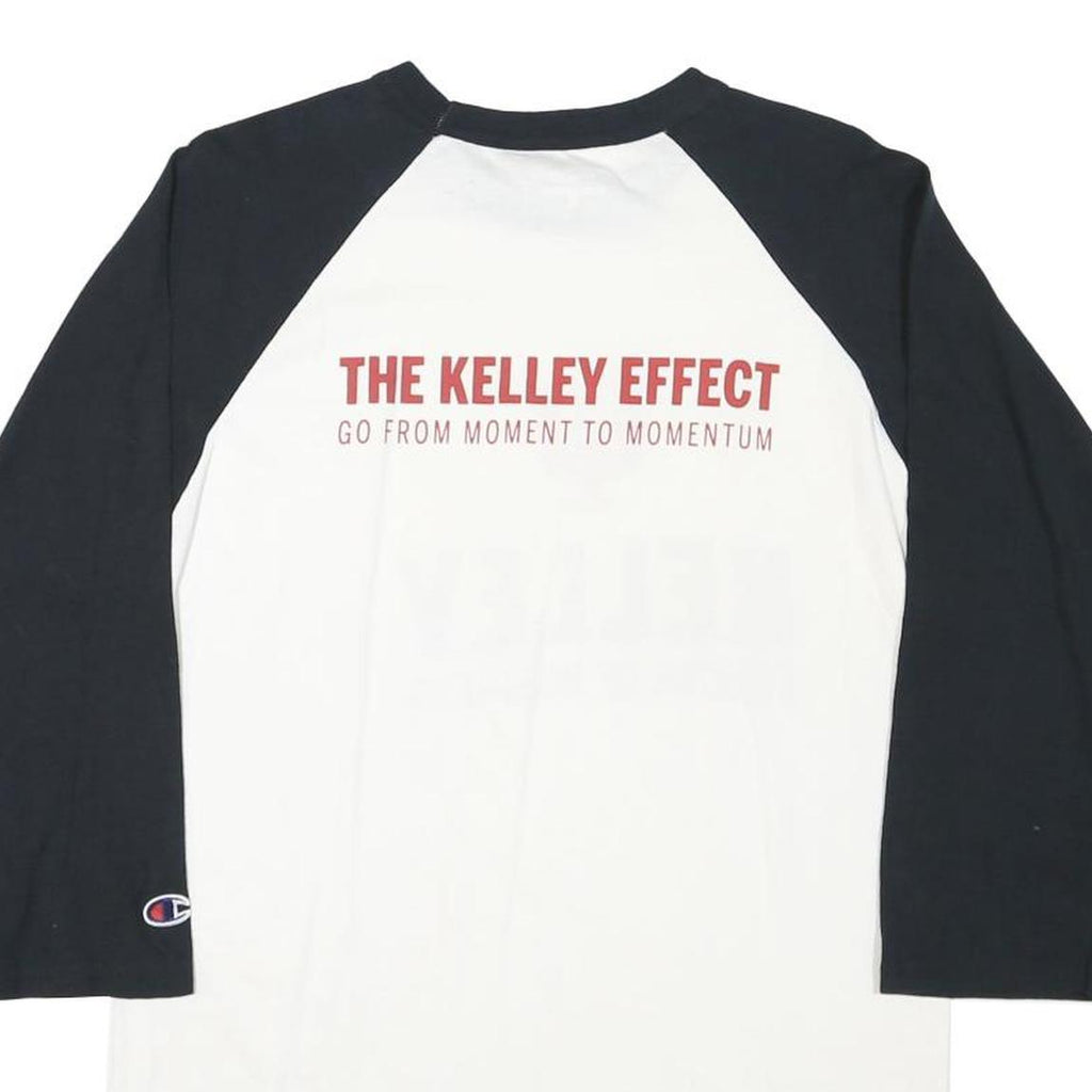 CHAMPION Mens White & Black Kelley School Of Business Baseball Style M Long