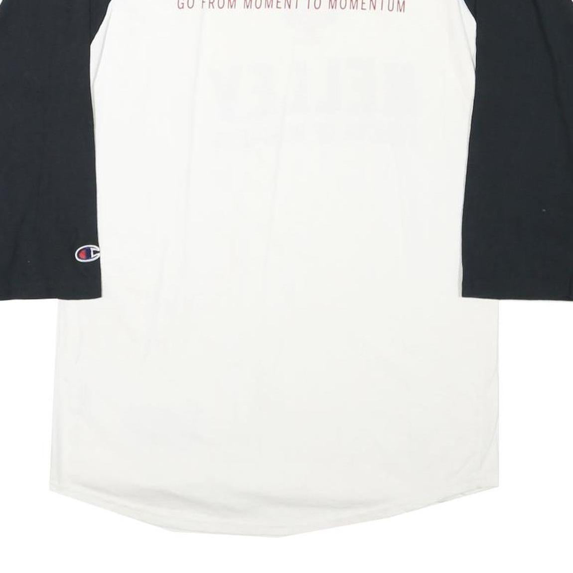 CHAMPION Mens White & Black Kelley School Of Business Baseball Style M Long