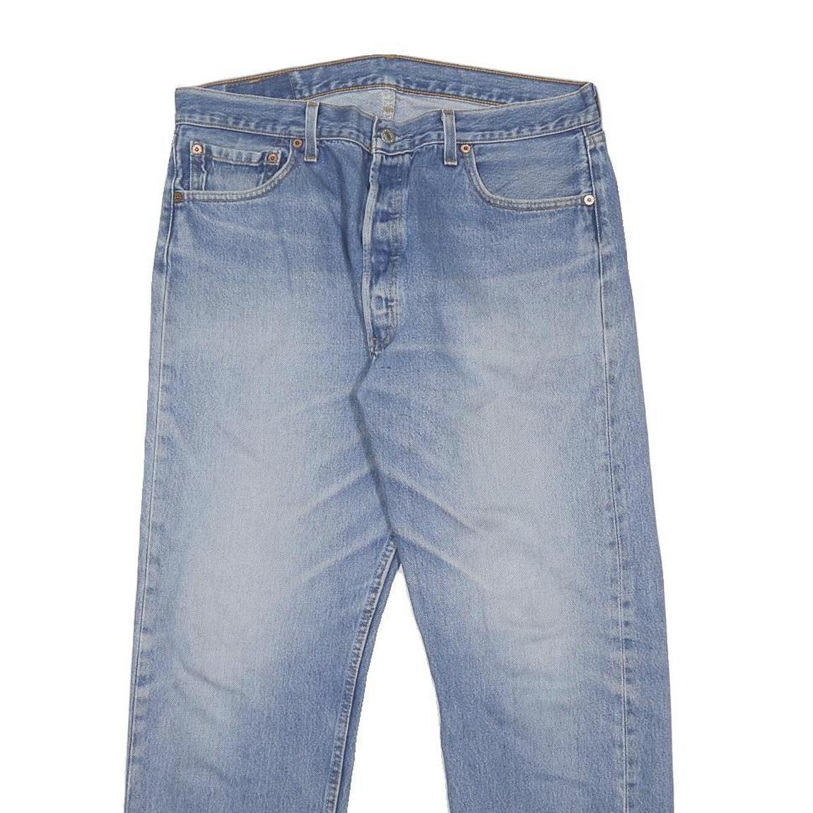 LEVI'S 501 Mens Jeans Blue Regular Straight Denim Light W36 L27 Classic Button