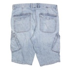 C&A Mens Denim Blue Casual Cargo Shorts XL W38 Functional Pockets