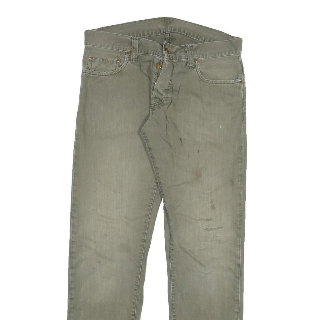 CARHARTT Mens Regular Fit Cotton Blend Beige Trousers W31 L30 Button Closure