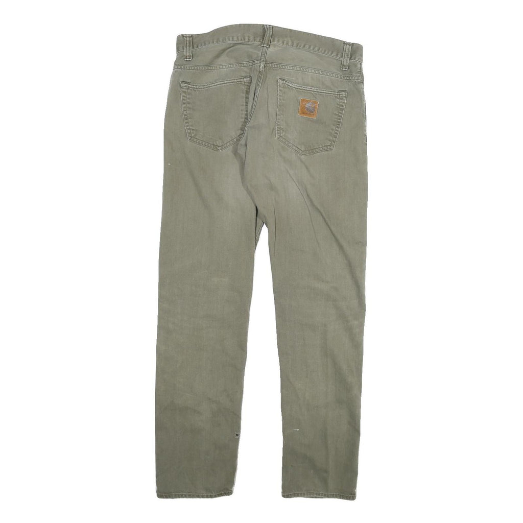 CARHARTT Mens Regular Fit Cotton Blend Beige Trousers W31 L30 Button Closure