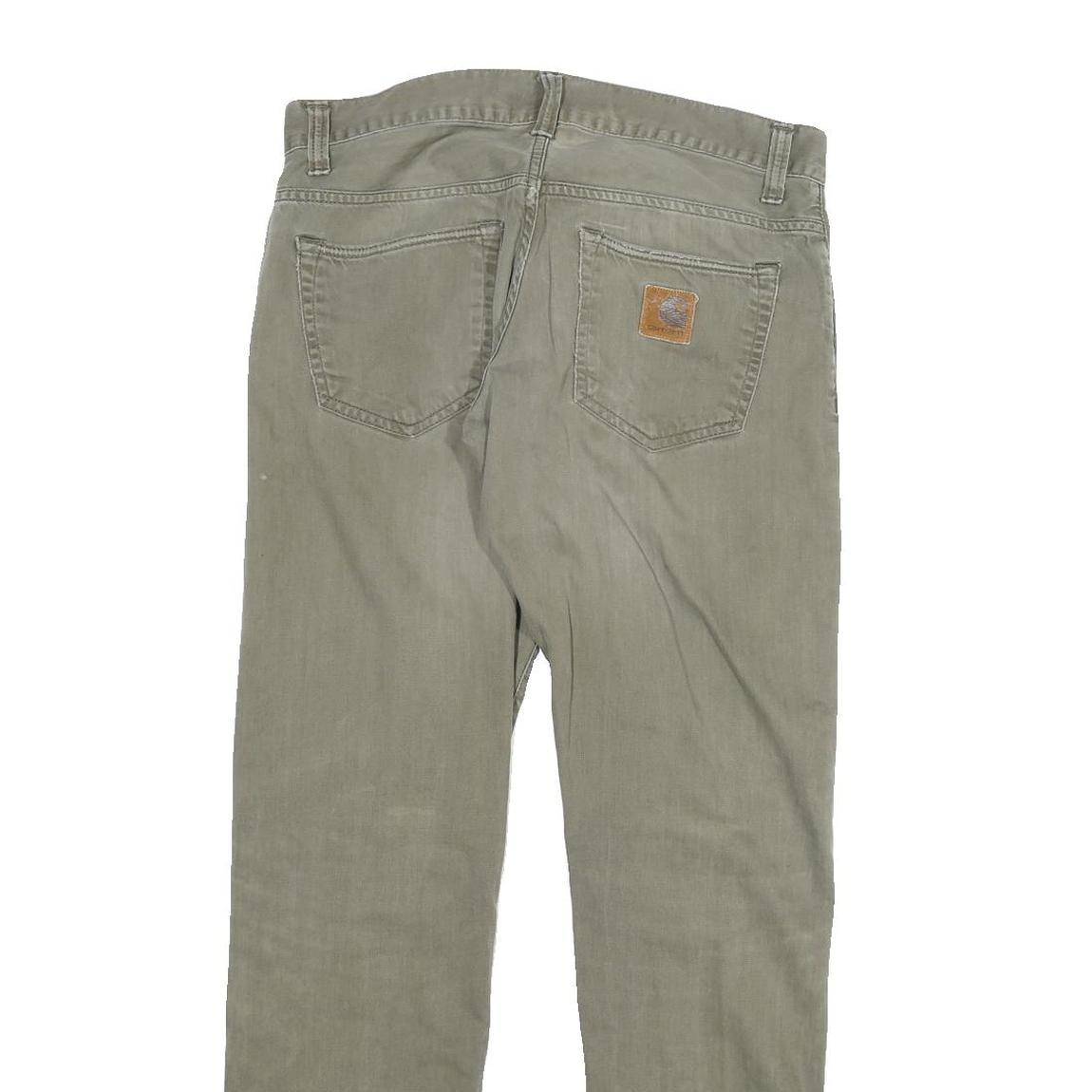 CARHARTT Mens Regular Fit Cotton Blend Beige Trousers W31 L30 Button Closure