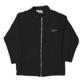REEBOK Womens Black Cotton Blend Jacket L Zip Plain Lightweight Casual