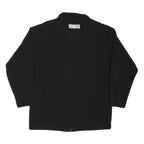 REEBOK Womens Black Cotton Blend Jacket L Zip Plain Lightweight Casual