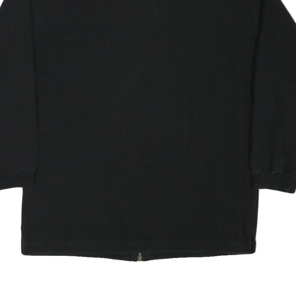 REEBOK Womens Black Cotton Blend Jacket L Zip Plain Lightweight Casual