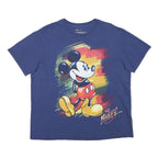 DISNEY Mens Blue Mickey Graphic T-Shirt L Short Sleeve Crew Neck Cotton Blend