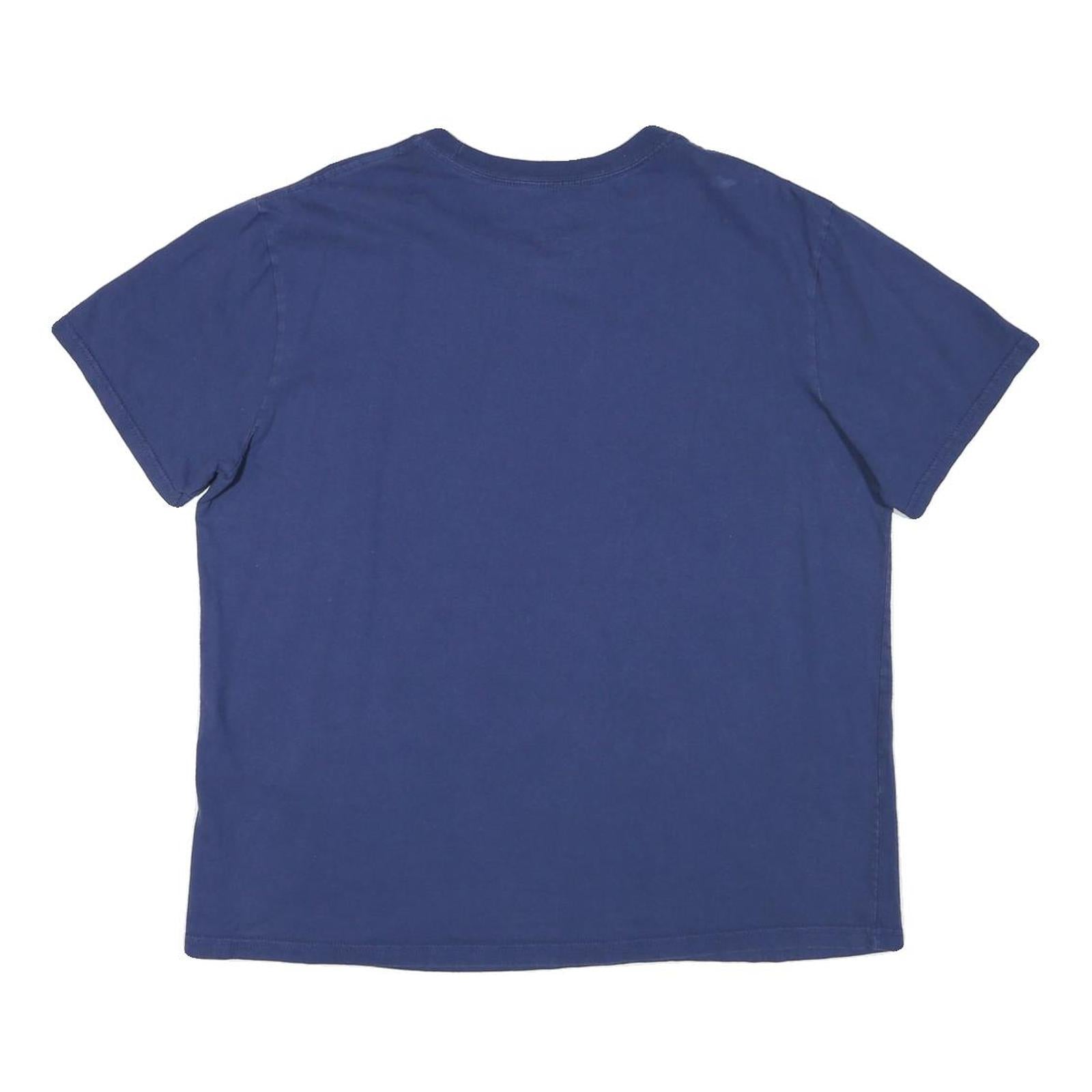 DISNEY Mens Blue Mickey Graphic T-Shirt L Short Sleeve Crew Neck Cotton Blend