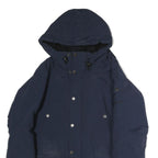 CARHARTT Mens Blue Cotton Hooded Jacket M Zip Plain Workwear Casual