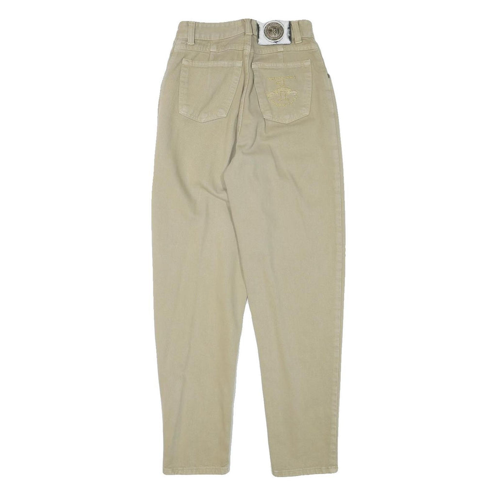 TRUSSARDI Womens Beige Slim Jeans Denim W24 L29 Stylish Cotton Blend Zip
