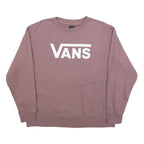 VANS Mens Mauve Crew Neck M Cotton Logo Sweatshirt Casual Streetwear