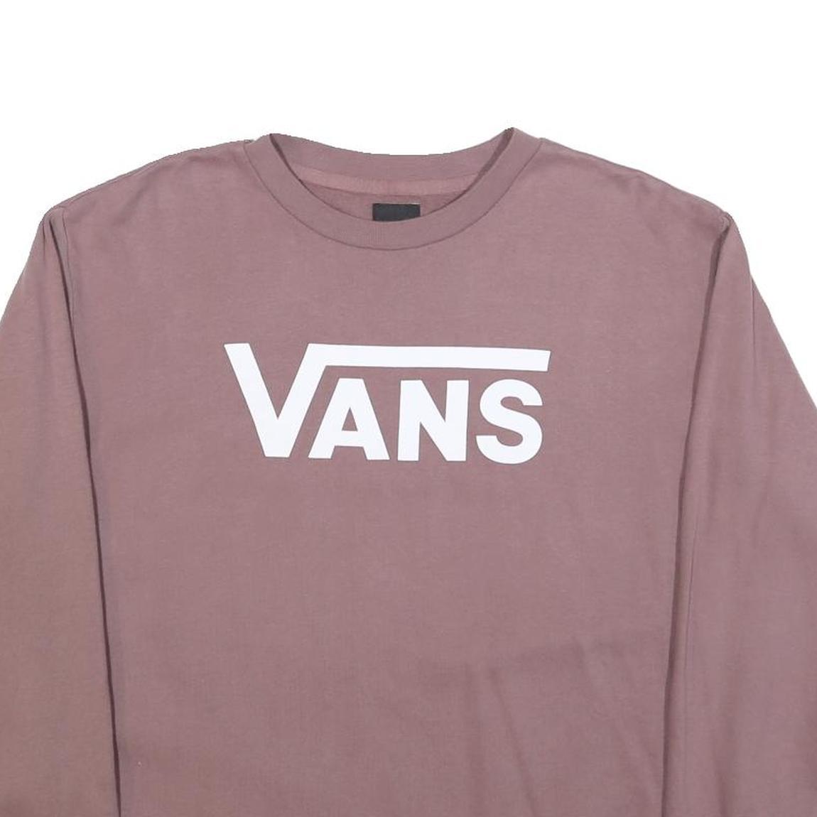VANS Mens Mauve Crew Neck M Cotton Logo Sweatshirt Casual Streetwear