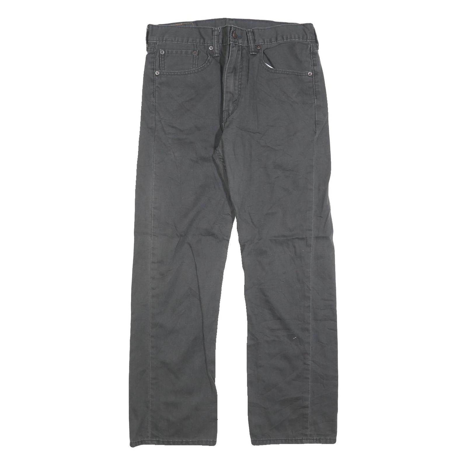 LEVI'S 505 Mens Jeans Black Regular Straight Denim W33 L30 Classic Zip Fly