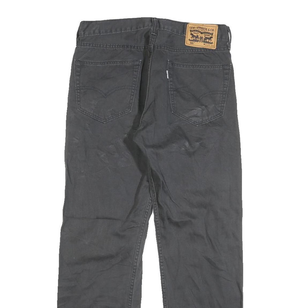 LEVI'S 505 Mens Jeans Black Regular Straight Denim W33 L30 Classic Zip Fly