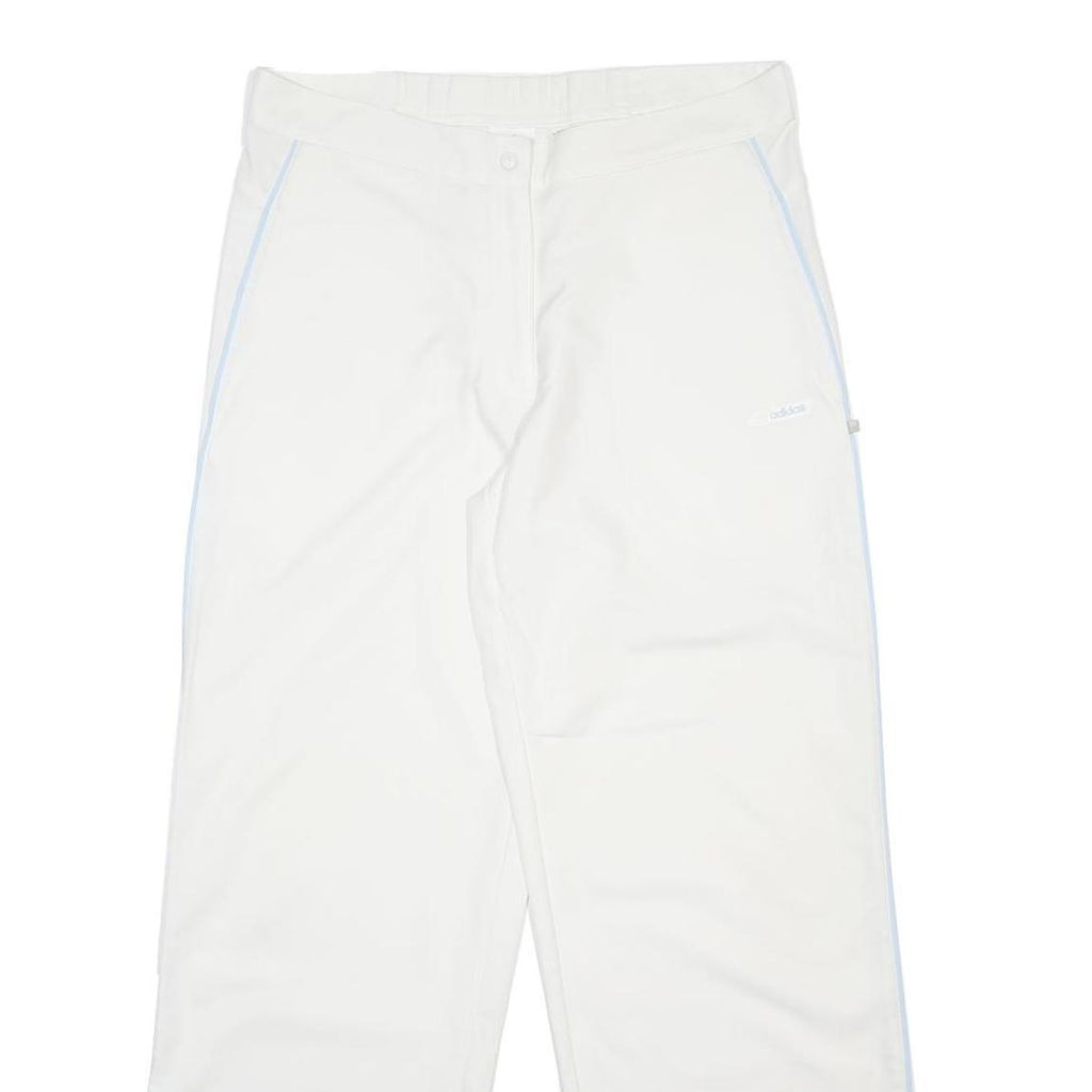 ADIDAS Womens Polyester White Loose Straight Trousers W32 L30 Casual Sportswear