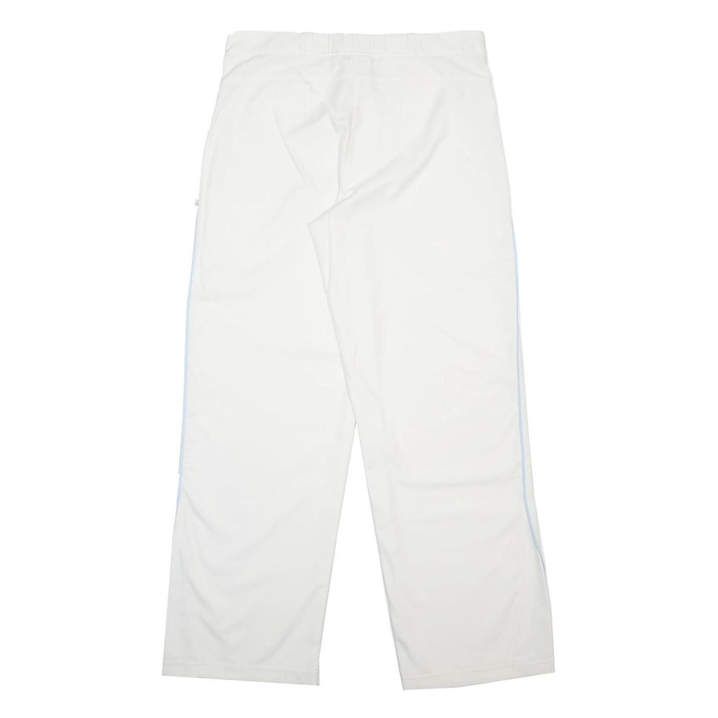 ADIDAS Womens Polyester White Loose Straight Trousers W32 L30 Casual Sportswear