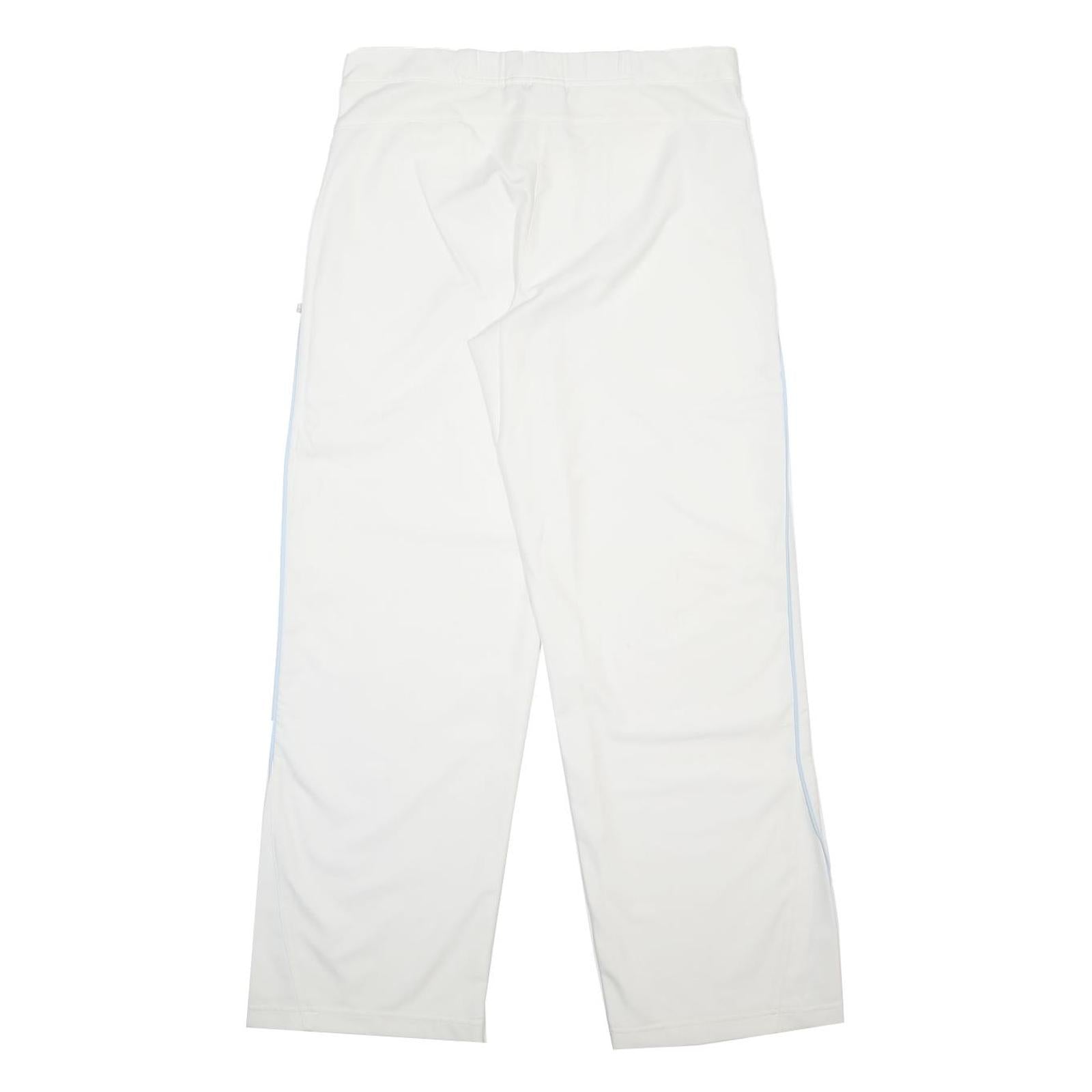 ADIDAS Womens Polyester White Loose Straight Trousers W32 L30 Casual Sportswear