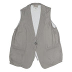 ARMANI COLLEZIONI Womens Grey Cotton Blend Classic Button Jacket M Tailored