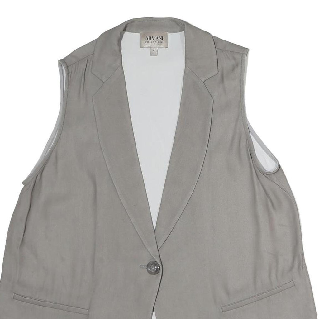 ARMANI COLLEZIONI Womens Grey Cotton Blend Classic Button Jacket M Tailored