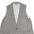 ARMANI COLLEZIONI Womens Grey Cotton Blend Classic Button Jacket M Tailored
