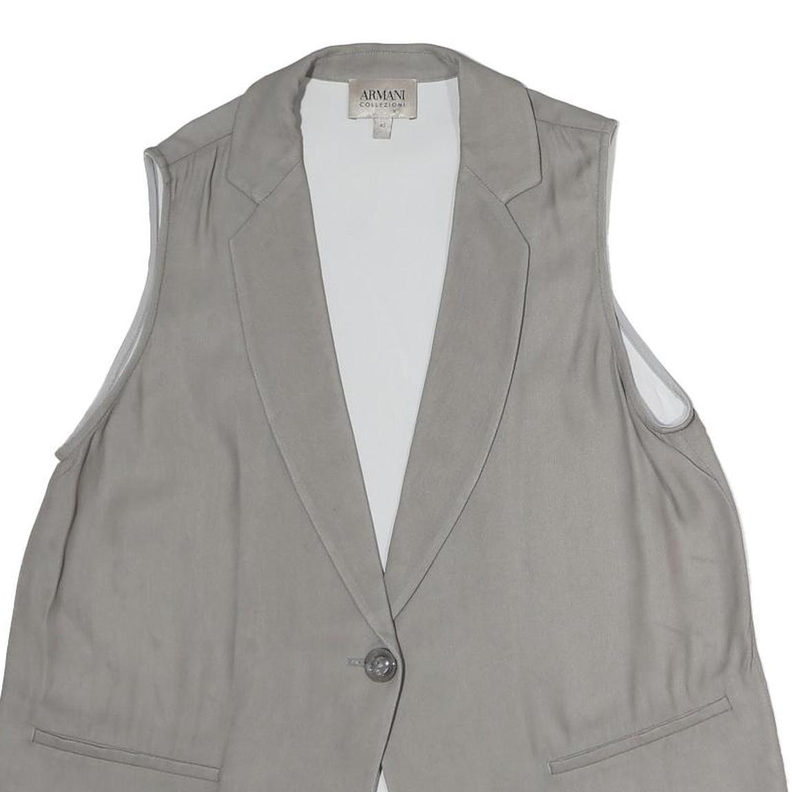 ARMANI COLLEZIONI Womens Grey Cotton Blend Classic Button Jacket M Tailored