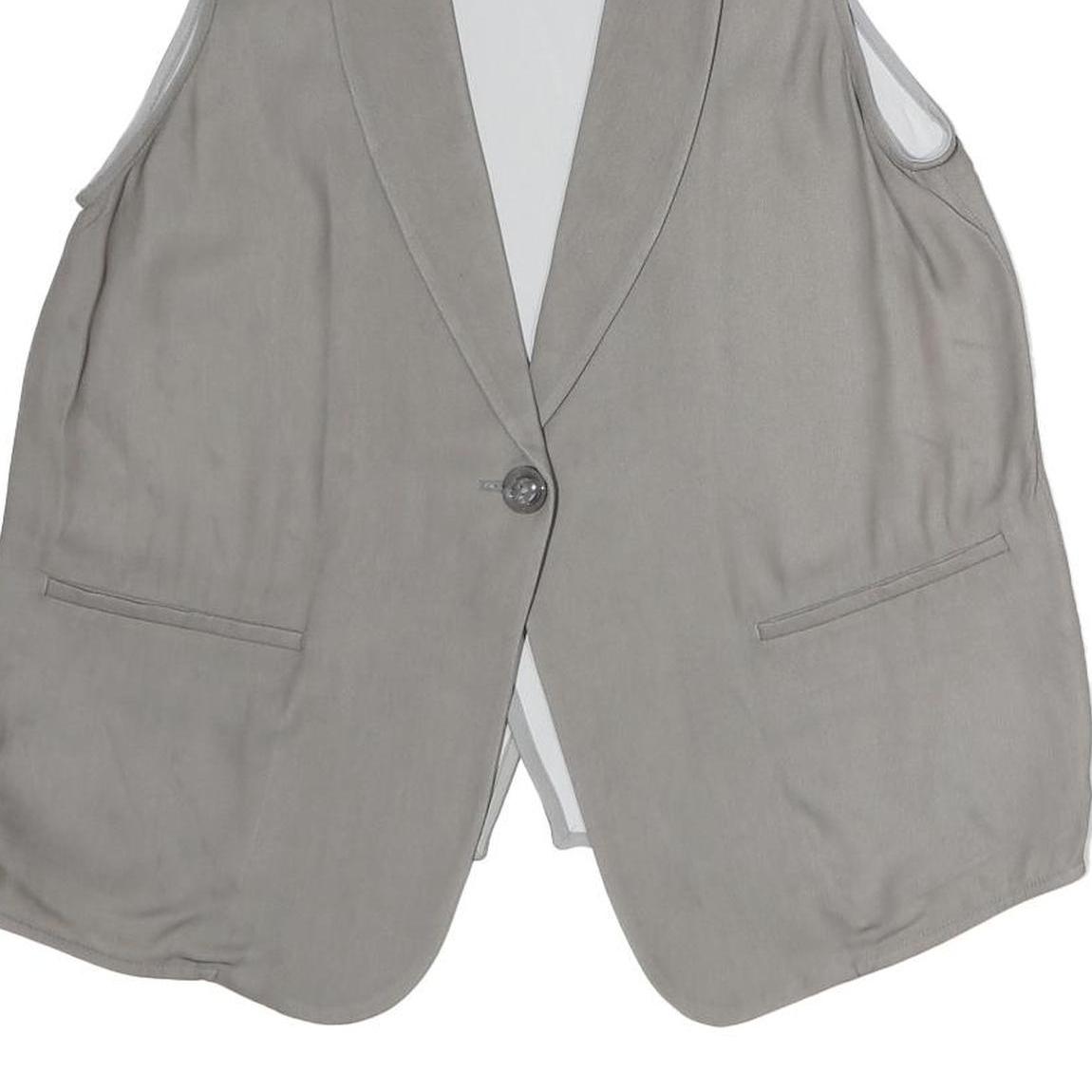 ARMANI COLLEZIONI Womens Grey Cotton Blend Classic Button Jacket M Tailored