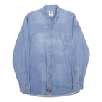 DICKIES Mens Blue Denim Shirt M Cotton Button Collar Casual
