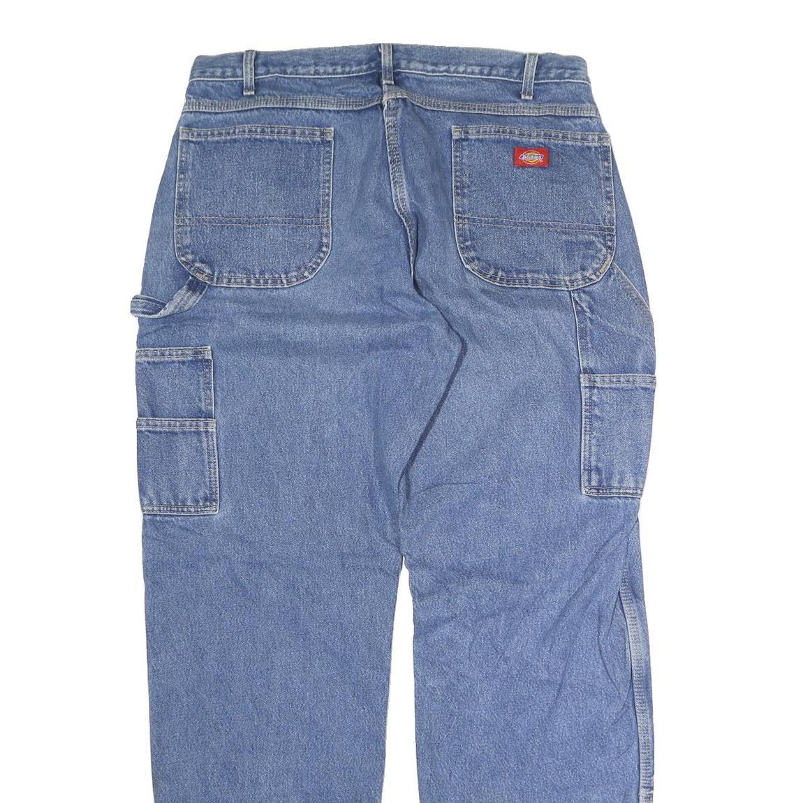 DICKIES Mens Jeans Blue Relaxed Carpenter Denim Medium W38 L32 Workwear