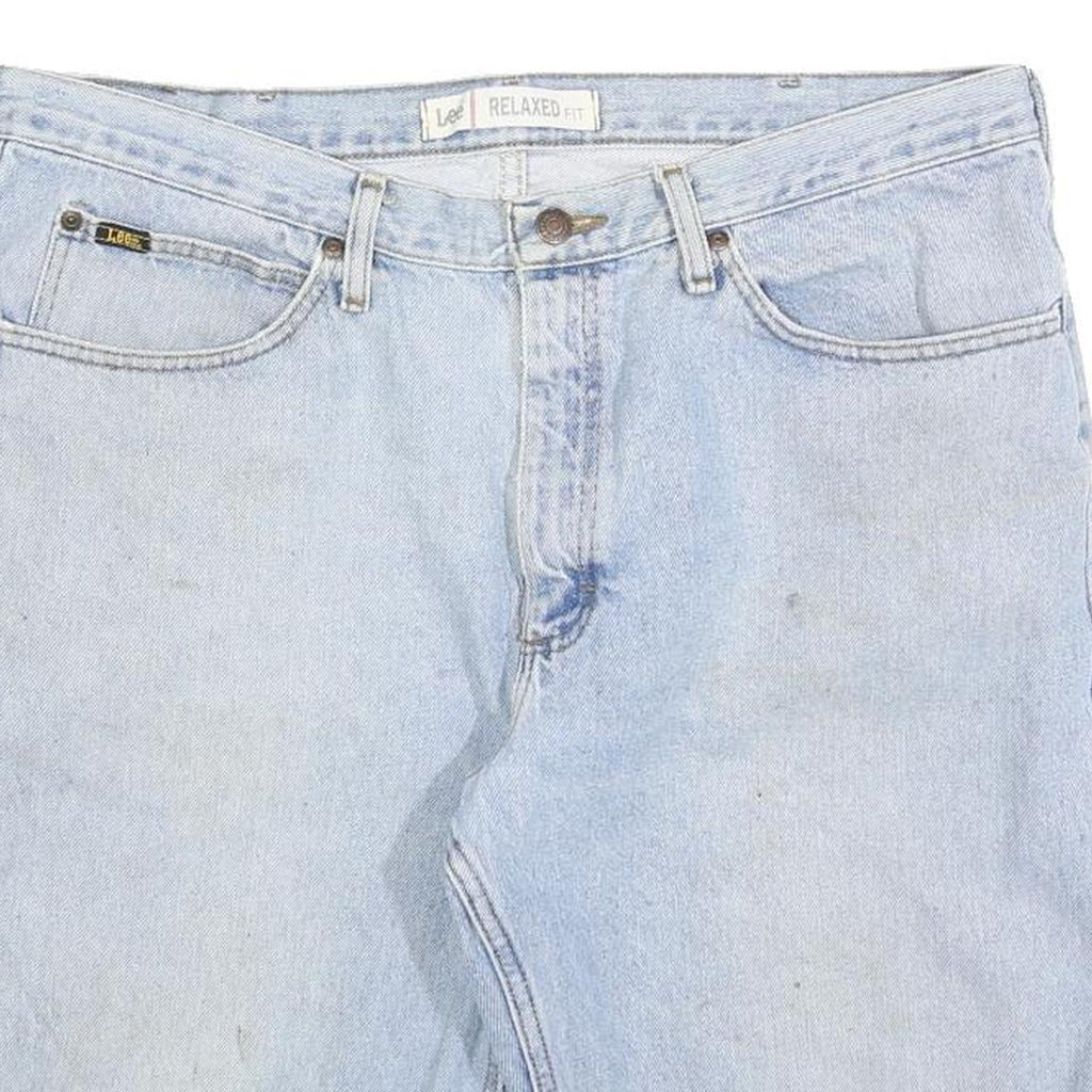 LEE Mens Shorts Blue Denim Relaxed Fit XL W38 Casual Cotton Blend Summer