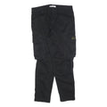 ZARA Womens Cotton Blend Black Cargo Regular Fit Trousers W32 L28 Utility Style