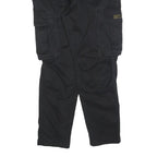 ZARA Womens Cotton Blend Black Cargo Regular Fit Trousers W32 L28 Utility Style