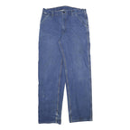 CARHARTT Mens Relaxed Blue Denim W36 L34 Workwear Zip Closure Casual Jeans
