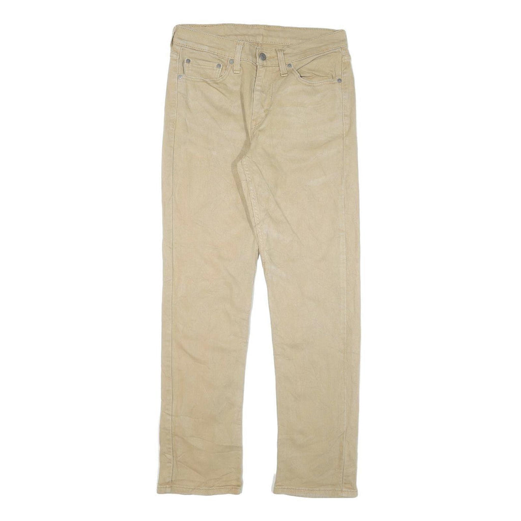 LEVI'S Mens Cotton Blend Beige Slim Straight Trousers W29 L30 Casual Everyday