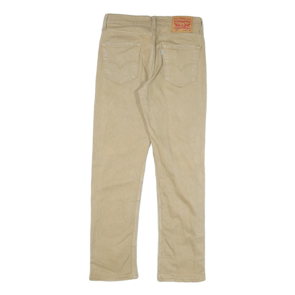 LEVI'S Mens Cotton Blend Beige Slim Straight Trousers W29 L30 Casual Everyday