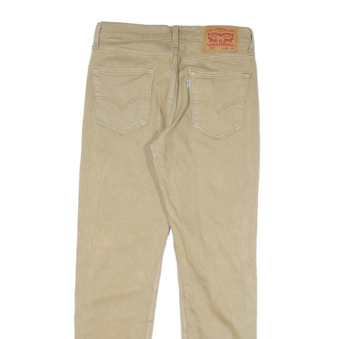 LEVI'S Mens Cotton Blend Beige Slim Straight Trousers W29 L30 Casual Everyday