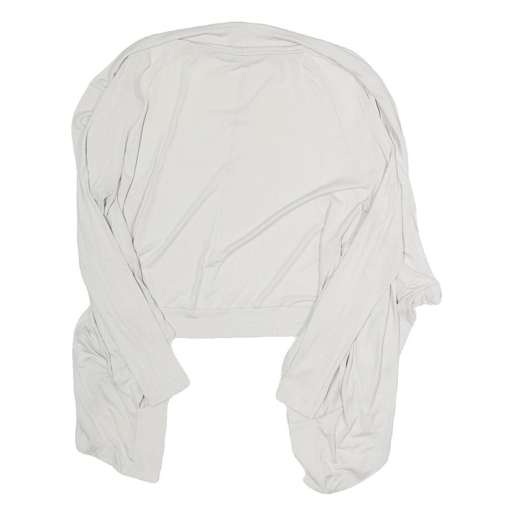 PINKO Womens White Cropped Top Long Sleeve Open Front Cardigan M Cotton Blend