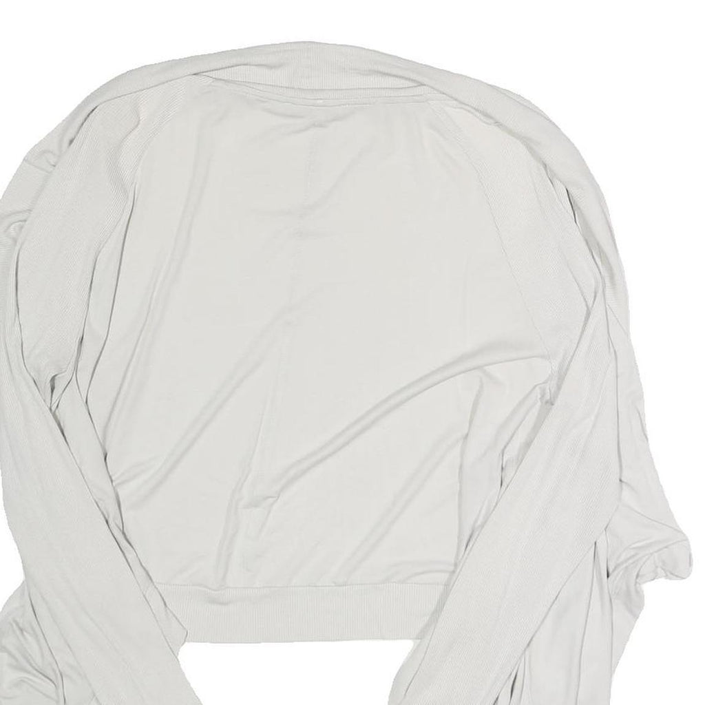 PINKO Womens White Cropped Top Long Sleeve Open Front Cardigan M Cotton Blend