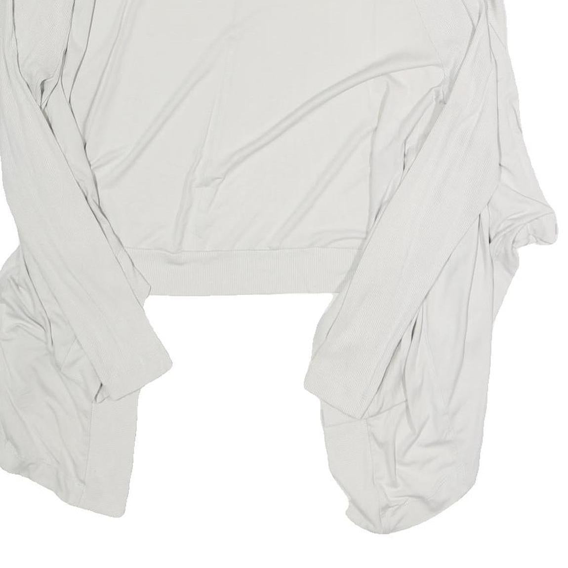 PINKO Womens White Cropped Top Long Sleeve Open Front Cardigan M Cotton Blend