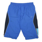 NIKE Mens Shorts Blue & Black Casual XL W33 Sports Logo Cotton Blend