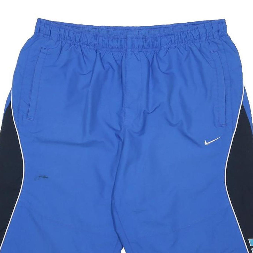 NIKE Mens Shorts Blue & Black Casual XL W33 Sports Logo Cotton Blend