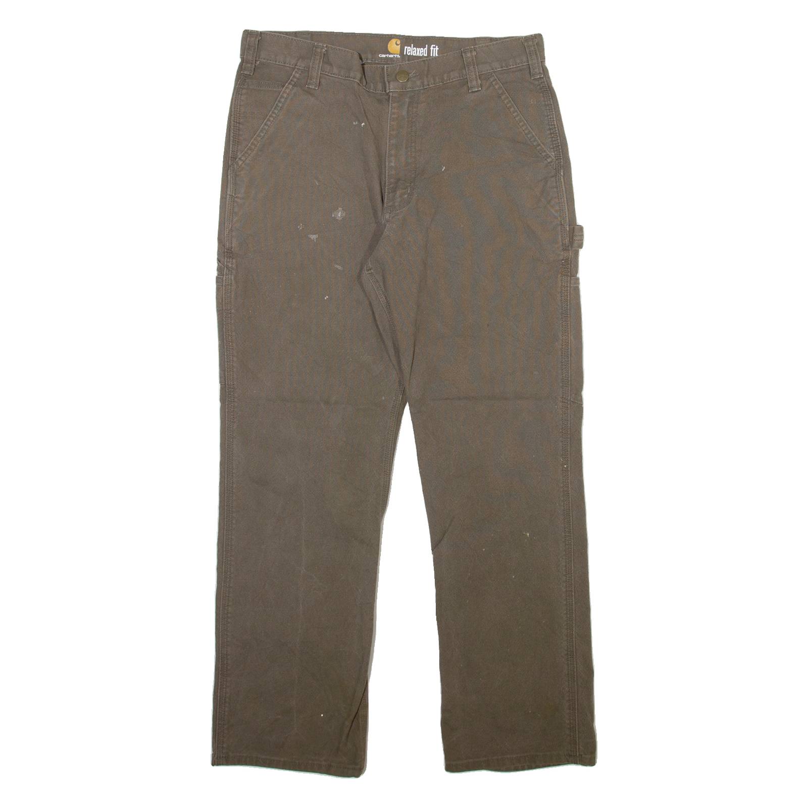 CARHARTT Carpenter Mens Trousers Grey Relaxed Straight W33 L30