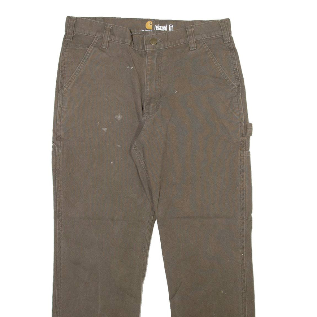 CARHARTT Carpenter Mens Trousers Grey Relaxed Straight W33 L30