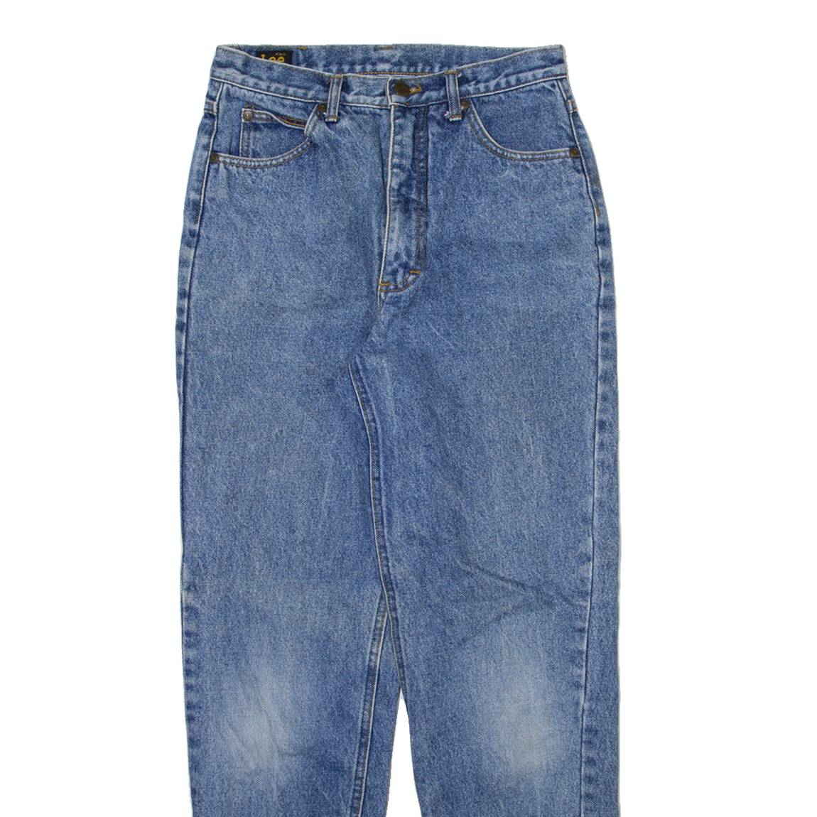 LEE Womens Jeans Blue Relaxed Tapered Acid Wash W26 L30