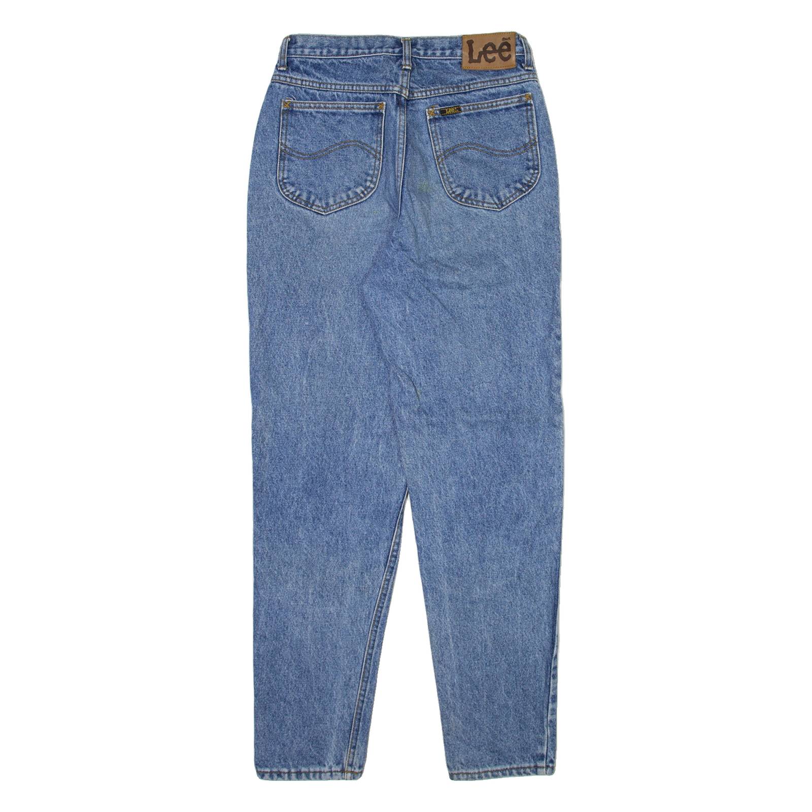 LEE Womens Jeans Blue Relaxed Tapered Acid Wash W26 L30
